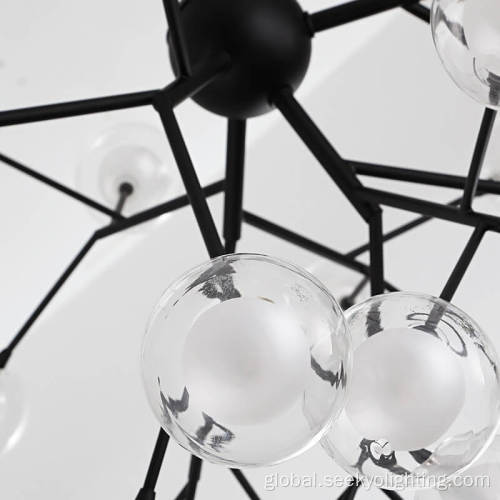 China Bubble glass ball branch multi heads pendant light Factory